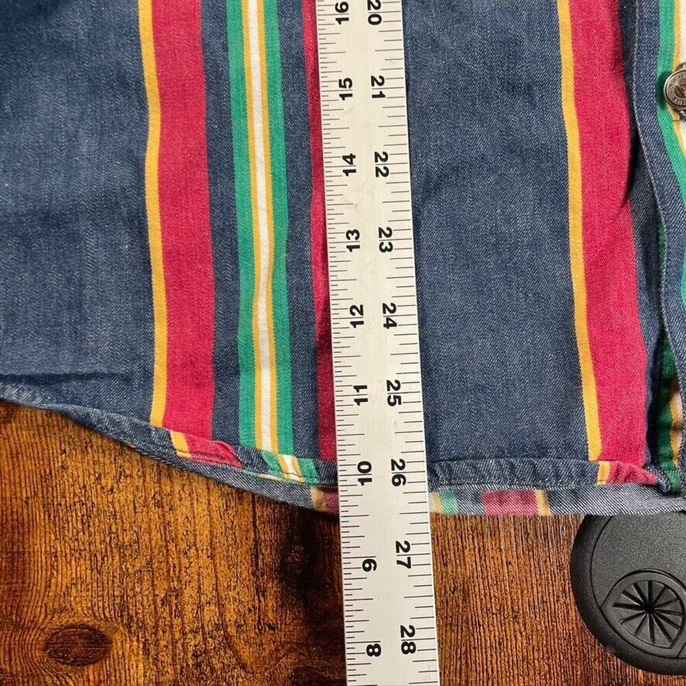 Vintage GUESS by Georges Marciano: Striped multi color‎ Button Down Top - Picture 4 of 5